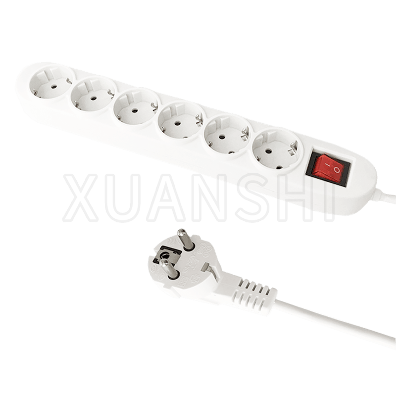 Europese 6-voudige stekkerdoos met schakelaar JL-3,XS-XBDK60