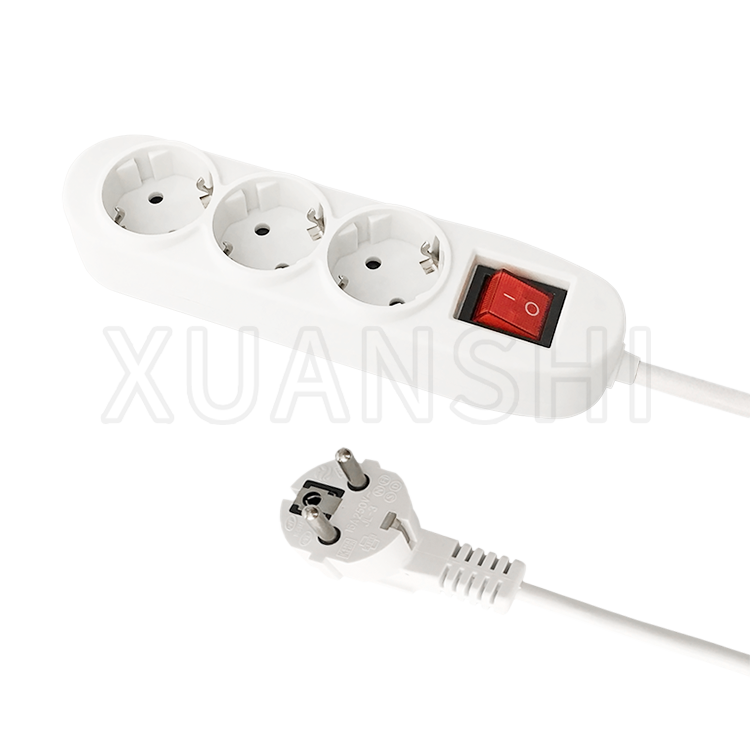 Europese 3-weg stekkerdoos met schakelaar JL-3,XS-XBDK30
