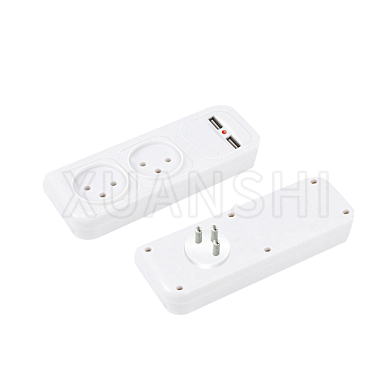 Israel T2 socket adapter met twee 2.1A USB poorten XS-ZHQP22U